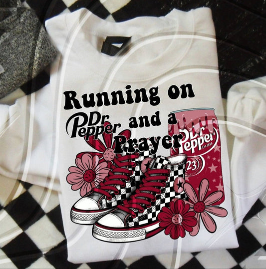 RUNNING ON DR. P AND A PRAYER - SCREEN PRINT