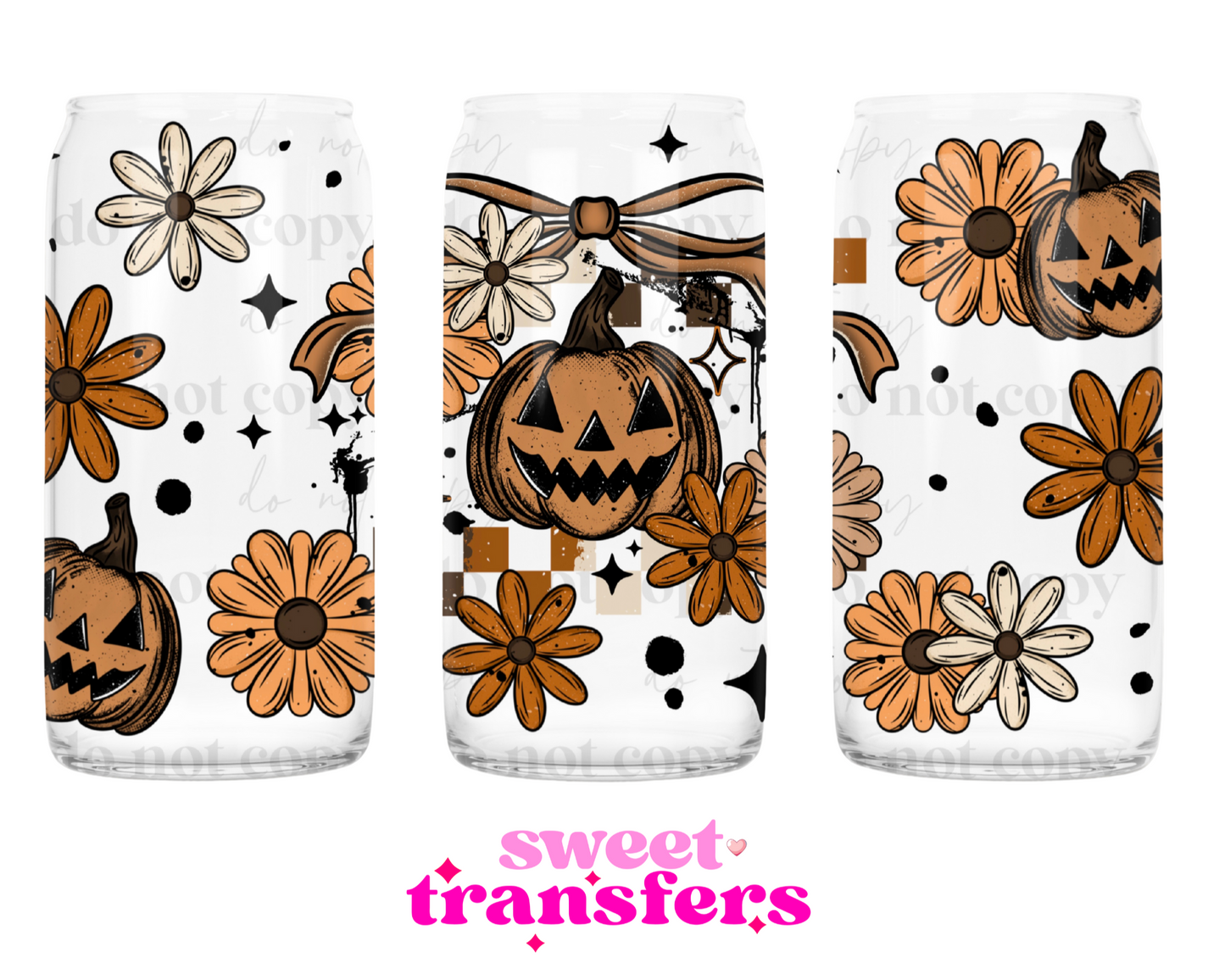 FALL FLORAL PUMPKIN - 16OZ UVDTF
