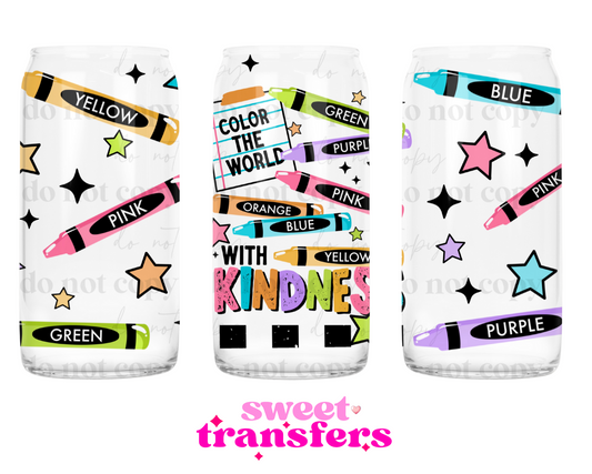 COLOR THE WORLD WITH KINDNESS - 16OZ UVDTF