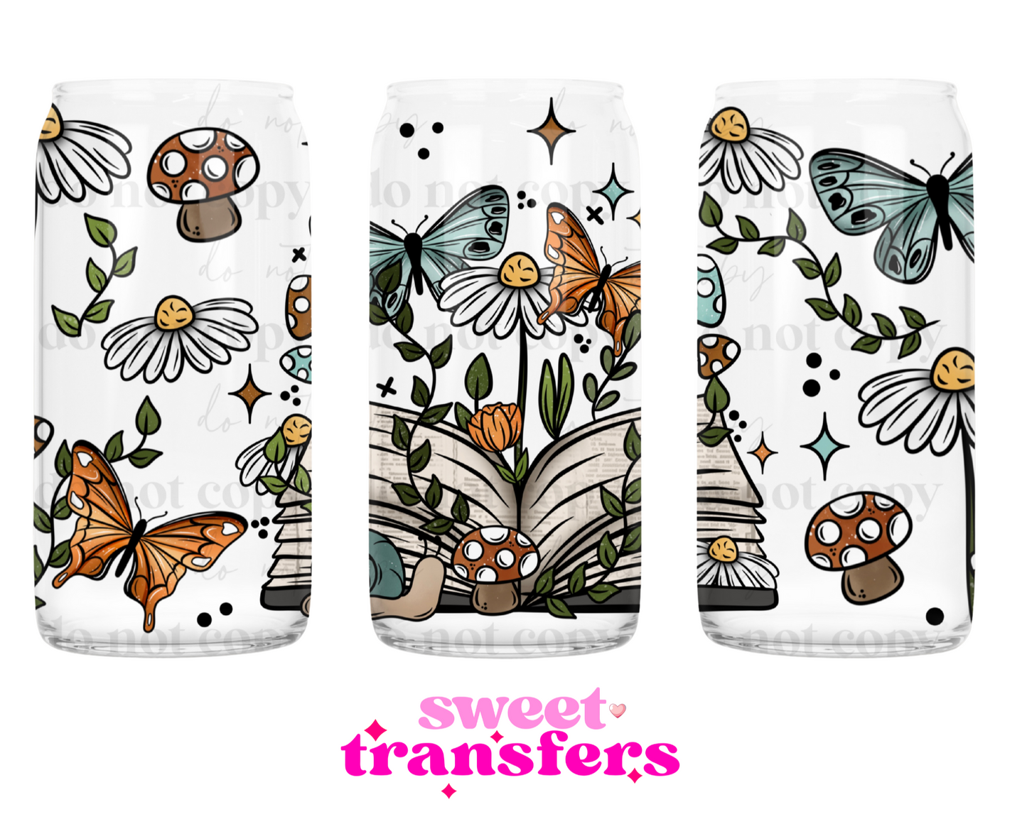 FLORAL BOOKS - 16OZ UVDTF