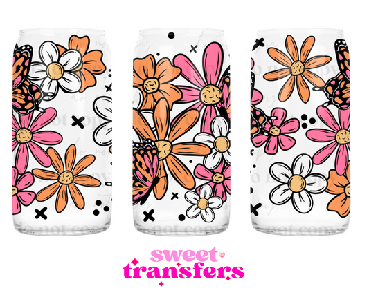 FLORAL BUTTERFLIES - 16OZ UVDTF
